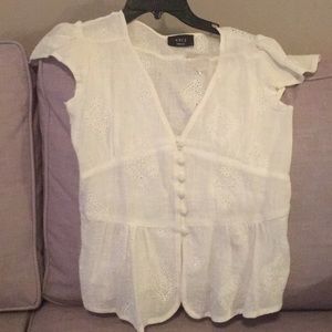 White eyelet top